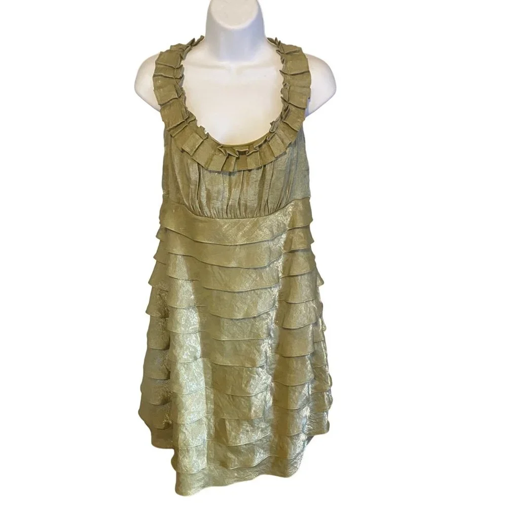 New Directions green ruffle lined size 16 dress - Picture 1 of 7